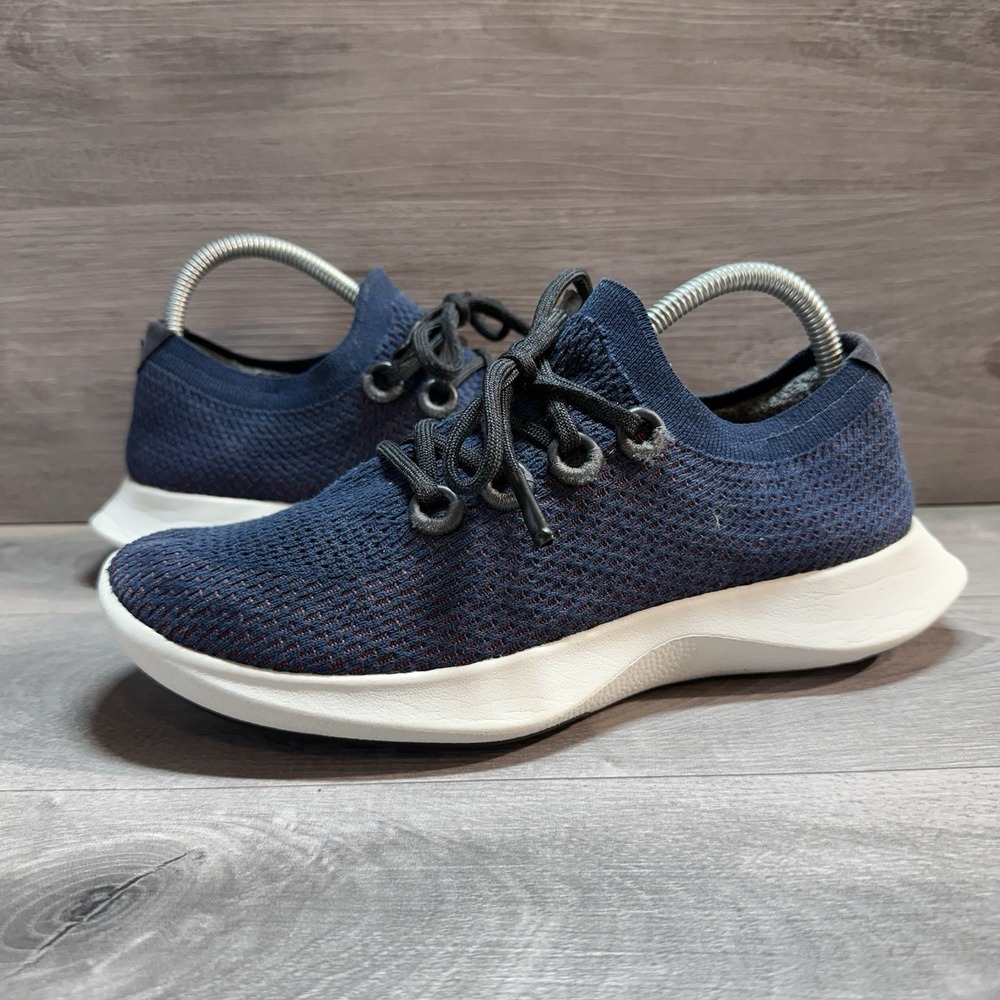Allbirds Tree Dashers TD Navy Blue & Orange Athletic Sneakers Shoes Men Size 8.5